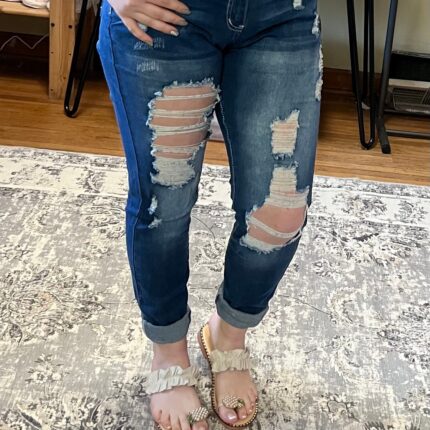 Dark Blue Ripped Jeans